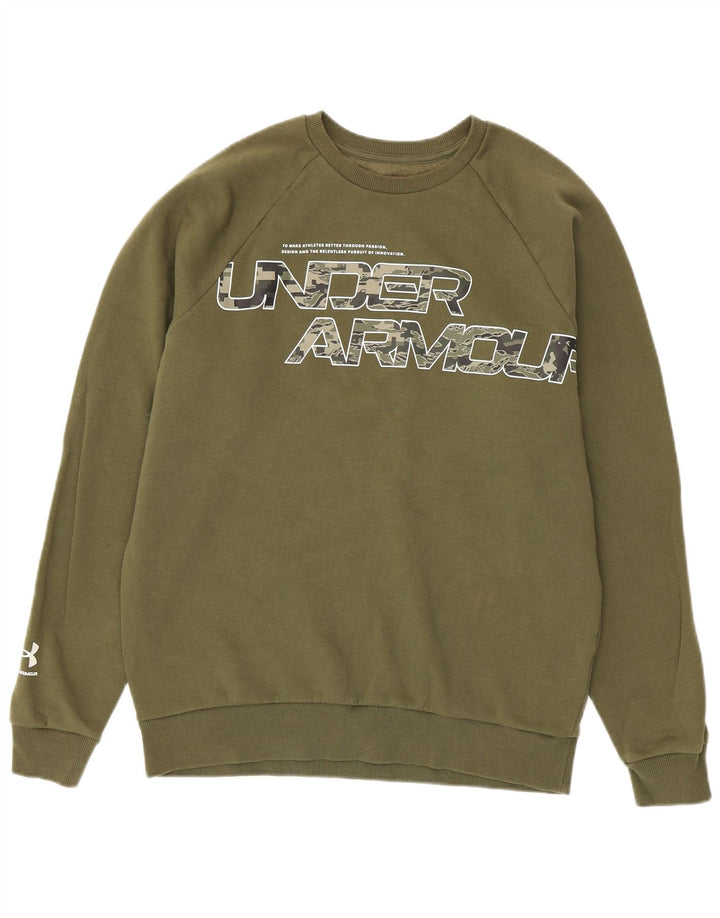 Under Armour Herre Grafisk Sweatshirt Jumper Medium Khaki Bomuld