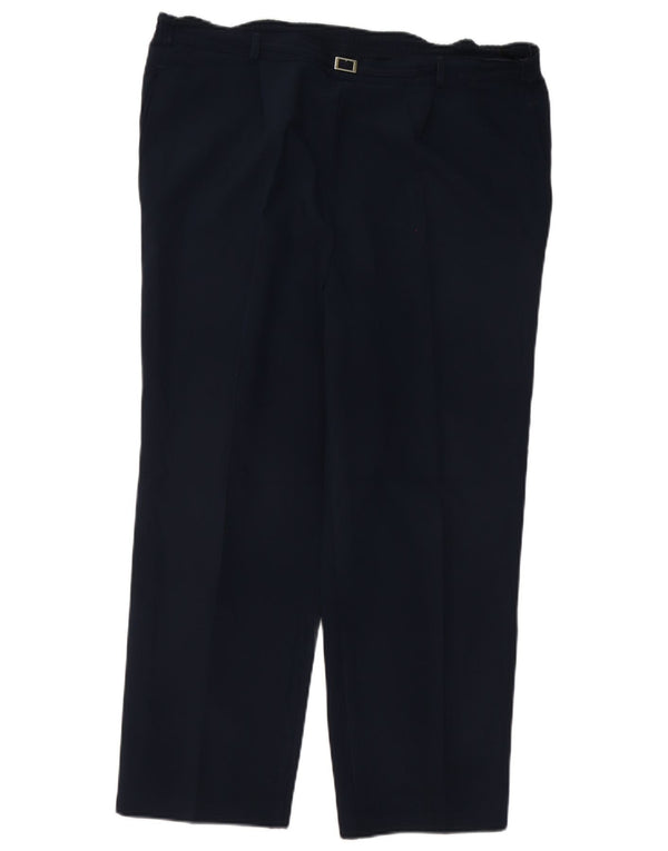 Marks & Spencer Dame Cropped Trousers UK 14 Large W36 L25 Navy Blue