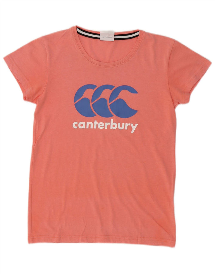 CANTERBURY Womens Graphic T-Shirt Top UK 8 Small Pink