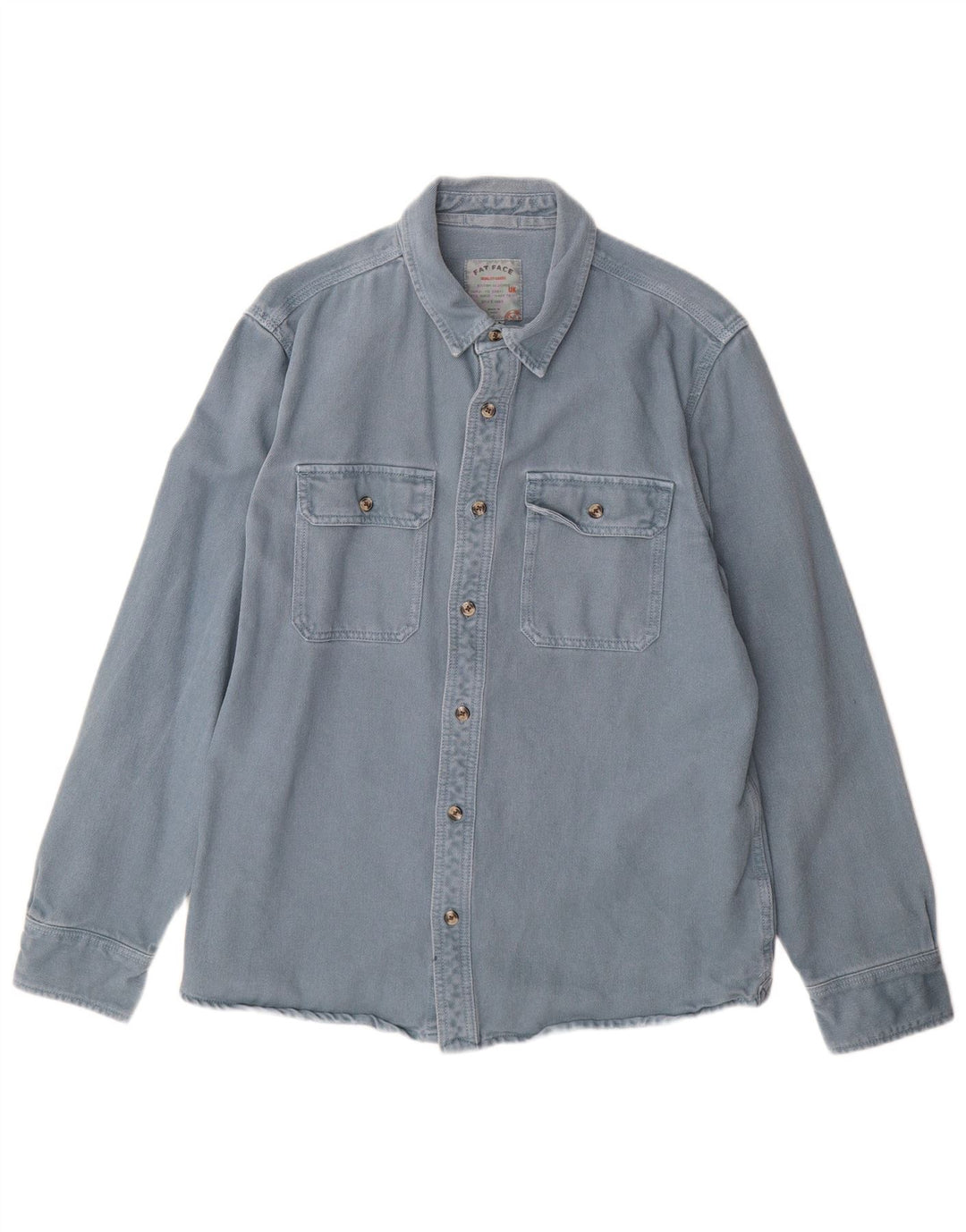 Fat Face Herre Denim Skjorte Stor Blå Bomuld