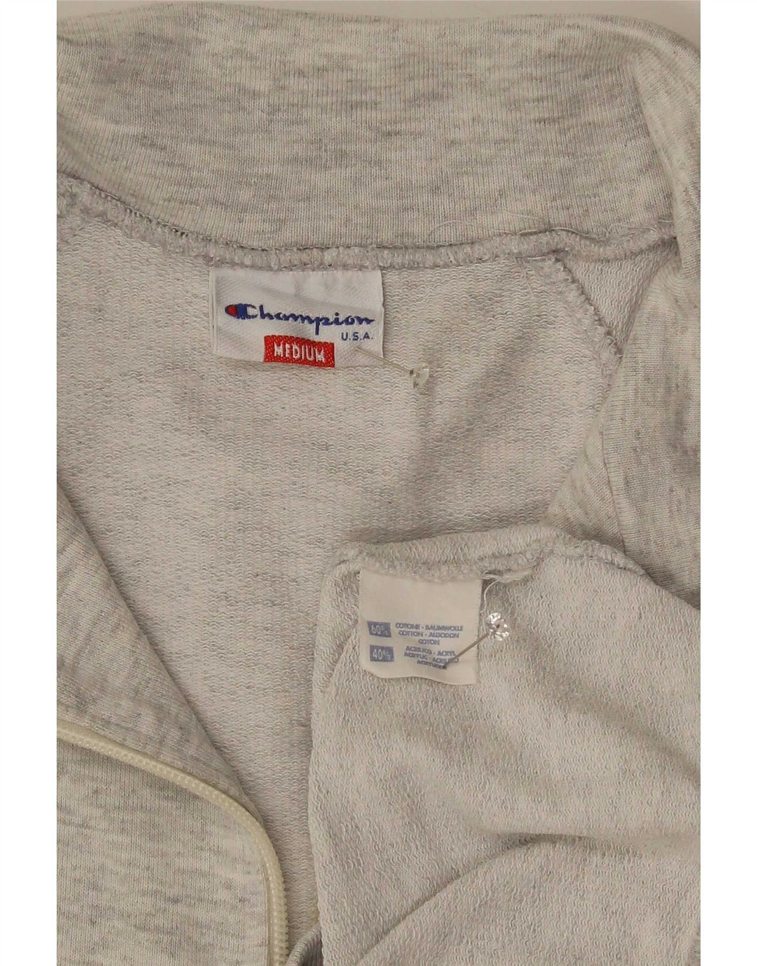 Champion Herre grafisk lynlås-sweatshirt Jumper Medium Grey Colourblock
