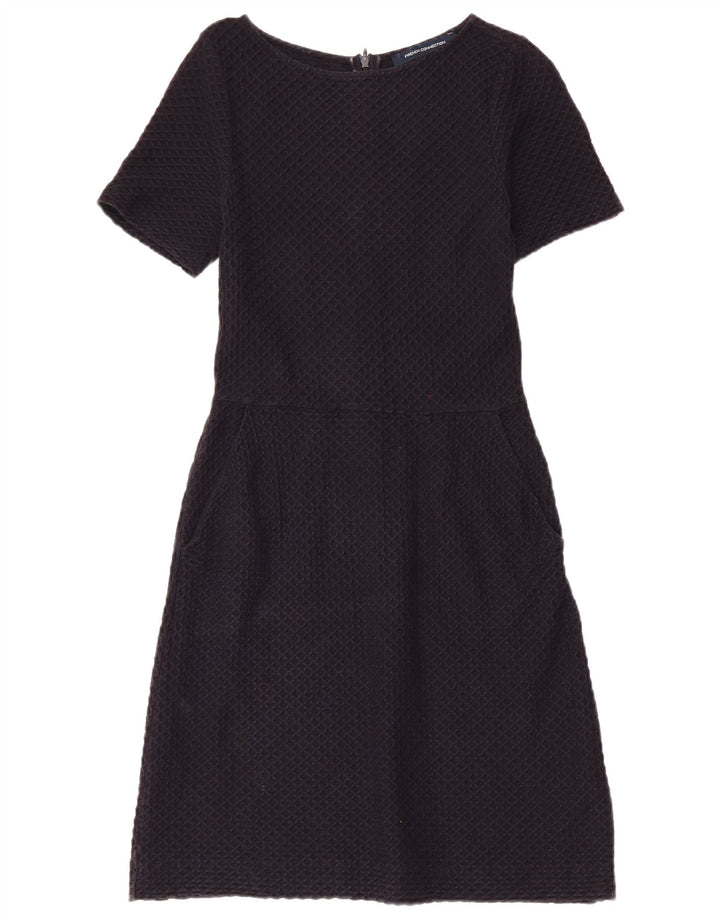 French Connection Dame A-Line Kjole UK 8 Small Navy Blue Cotton