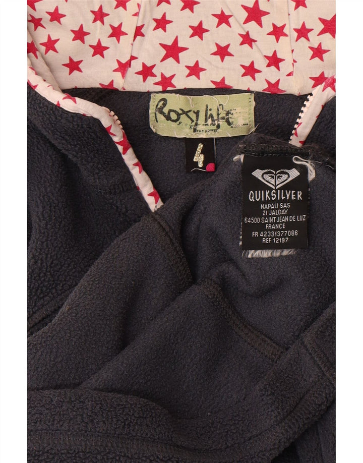 Quiksilver Dame Roxy Hooded Fleecejakke US 4 Small Navy Blue Polyester