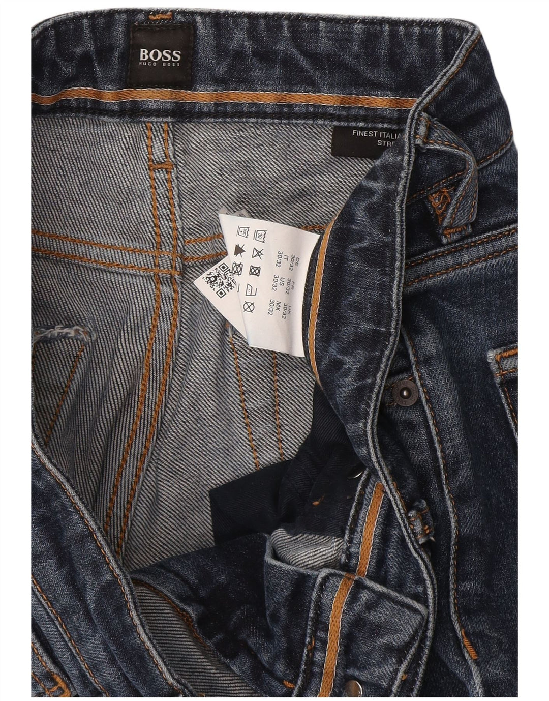 Hugo Boss Herre Slim Straight Jeans W30 L32 Marineblå