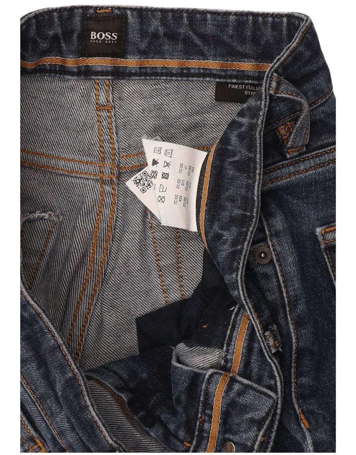 Hugo Boss Herre Slim Straight Jeans W30 L32 Marineblå