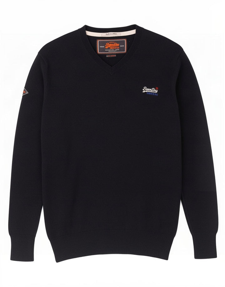 Superdry Herre V-hals sweater Medium marineblå bomuld