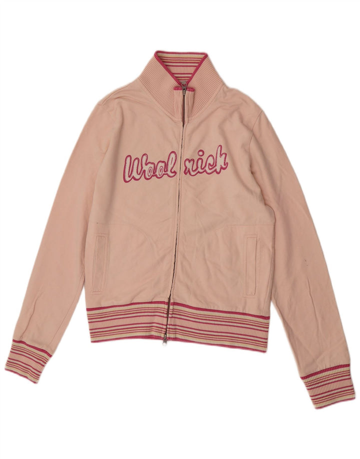 Woolrich Grafisk træningsdragt topjakke til kvinder UK 14 Medium Pink Stribet