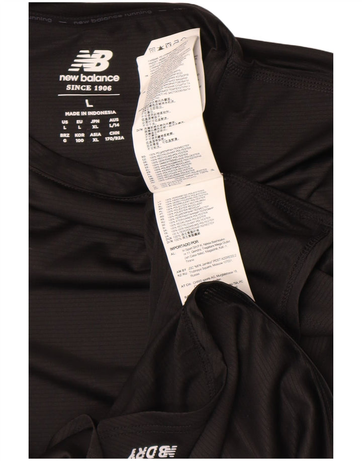 New Balance Dame Top Langærmet UK 16 Stor Sort Polyester