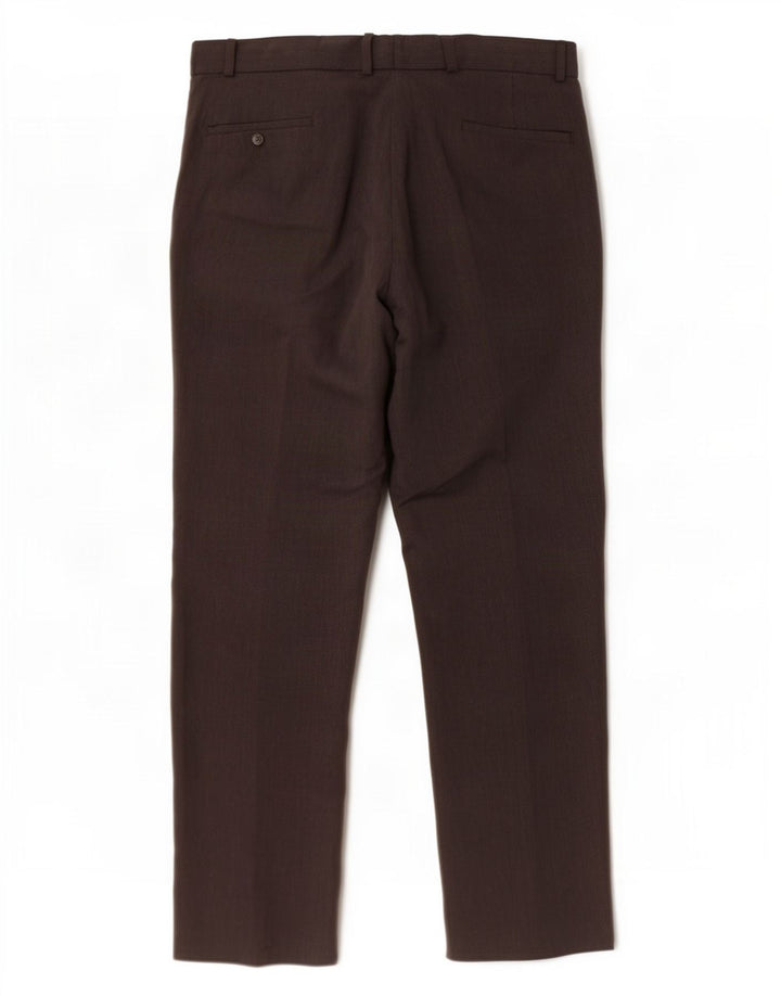 Marks & Spencer Herre Pegged Suit Bukser W44 L31 Brun Polyester