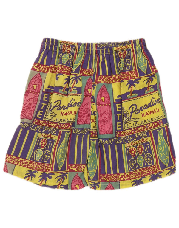 Sinful Mens Graphic Sport Shorts Large Multicoloured Patchwork Hawaiian