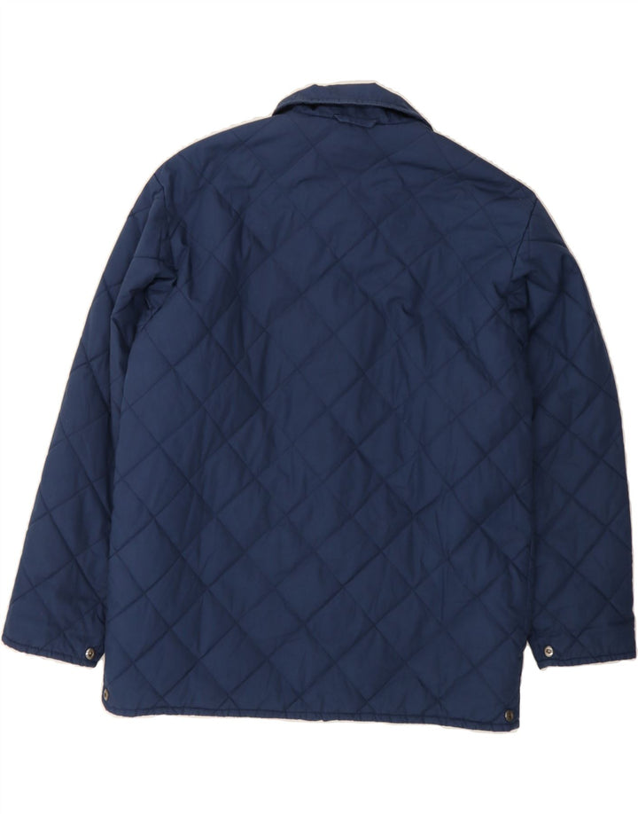 FILA Boys Quilted Jacket 13-14 Years Large Navy Blue Argyle/Diamond Vintage Fila and Second-Hand Fila from Messina Hembry 