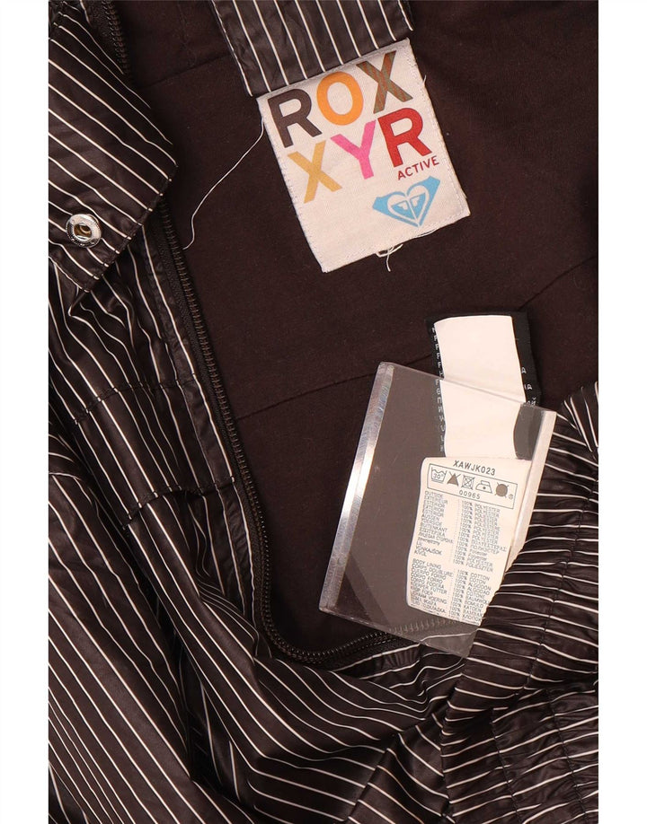 Roxy dame træningsdragt med hætte topjakke UK 18 XL grå nålestribet polyester
