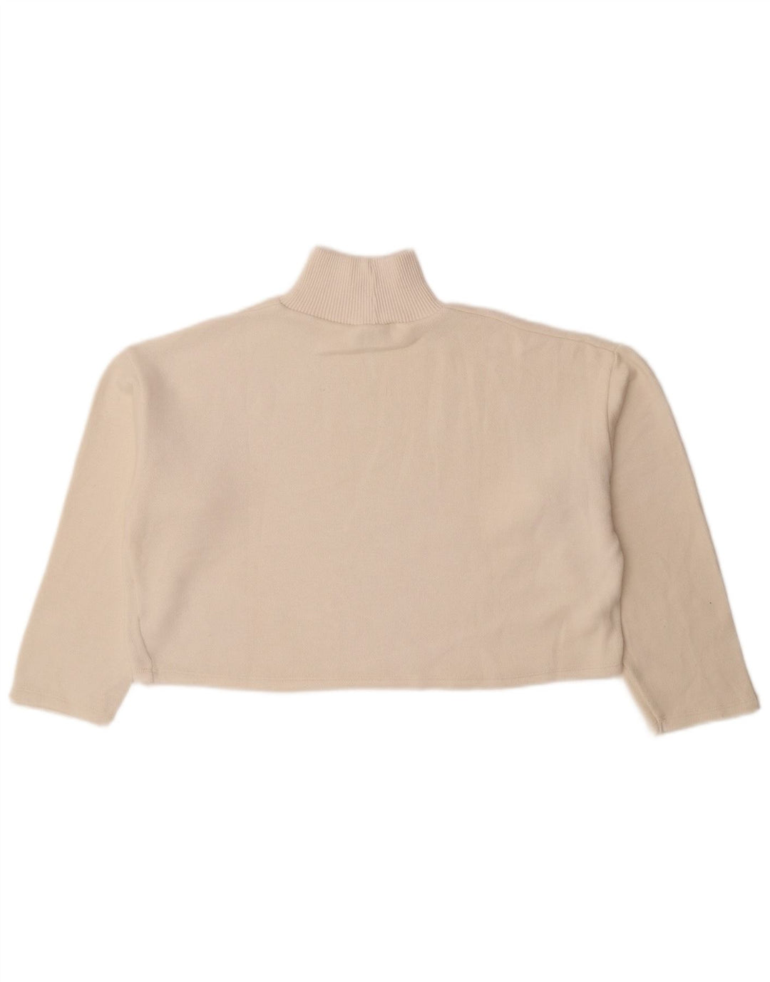Zara Womens Crop Oversized Turtle Neck Jumper Sweater UK 10 Small Off White