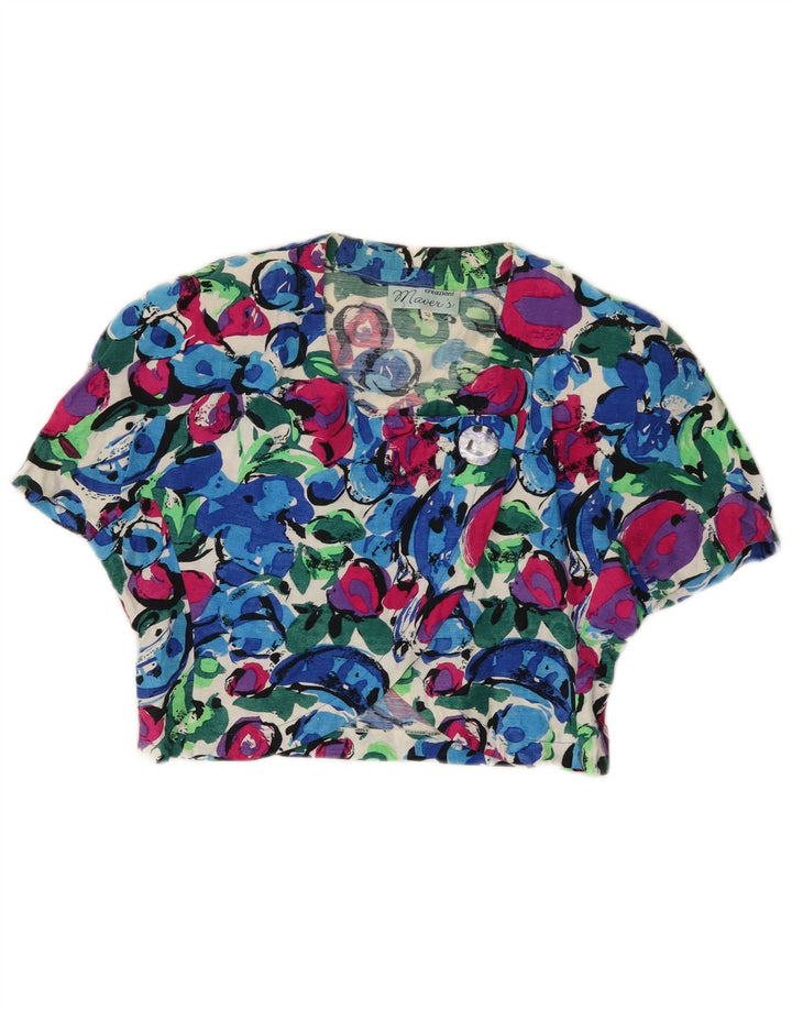 Vintage Womens Crop Shirt Bluse IT 42 Medium Multicolored Floral