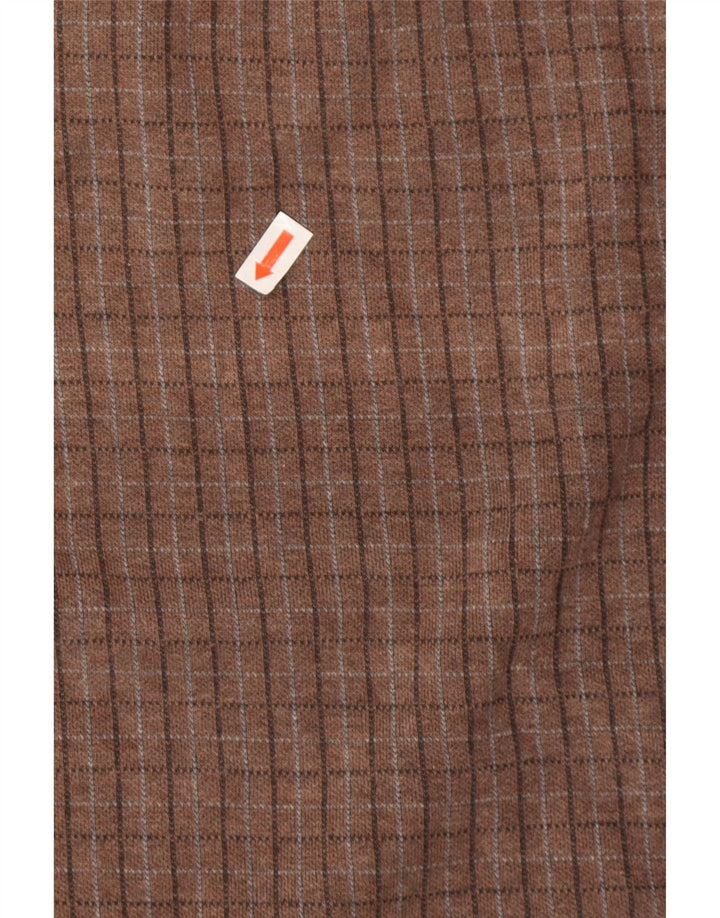 Izod Sweatshirt med lynlås til mænd, medium brun ternet bomuld