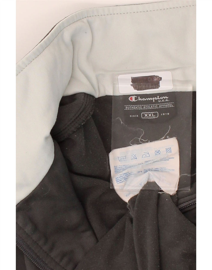 CHAMPION Mens Tracksuit Top Jacket 2XL Grey Colourblock Polyester Vintage Champion and Second-Hand Champion from Messina Hembry 