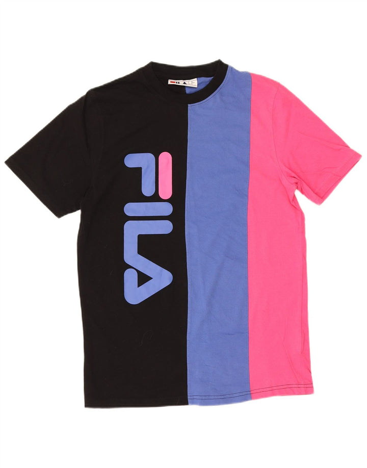 Fila Herre grafisk T-shirt Top Lille flerfarvet Colourblock Bomuld
