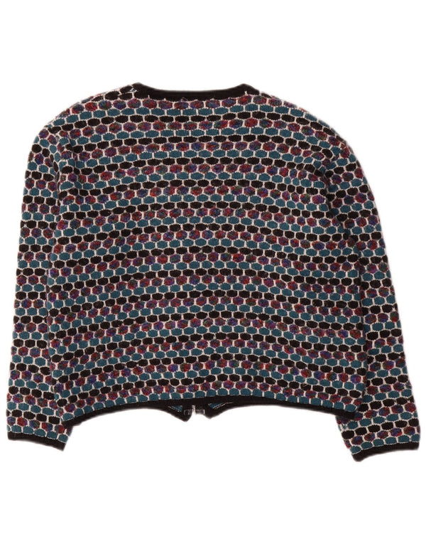 Ella Dame Cardigan Sweater UK 16 Stor Flerfarvet Geometrisk