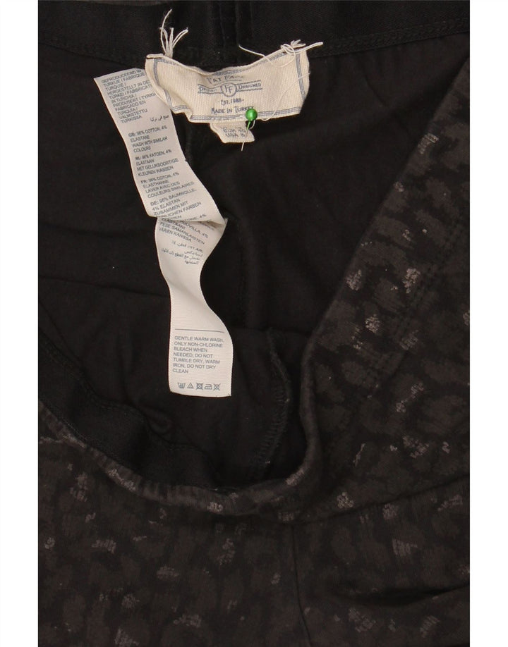 Fat Face Womens Crop Leggings UK 12 Mellem sort plettet bomuld