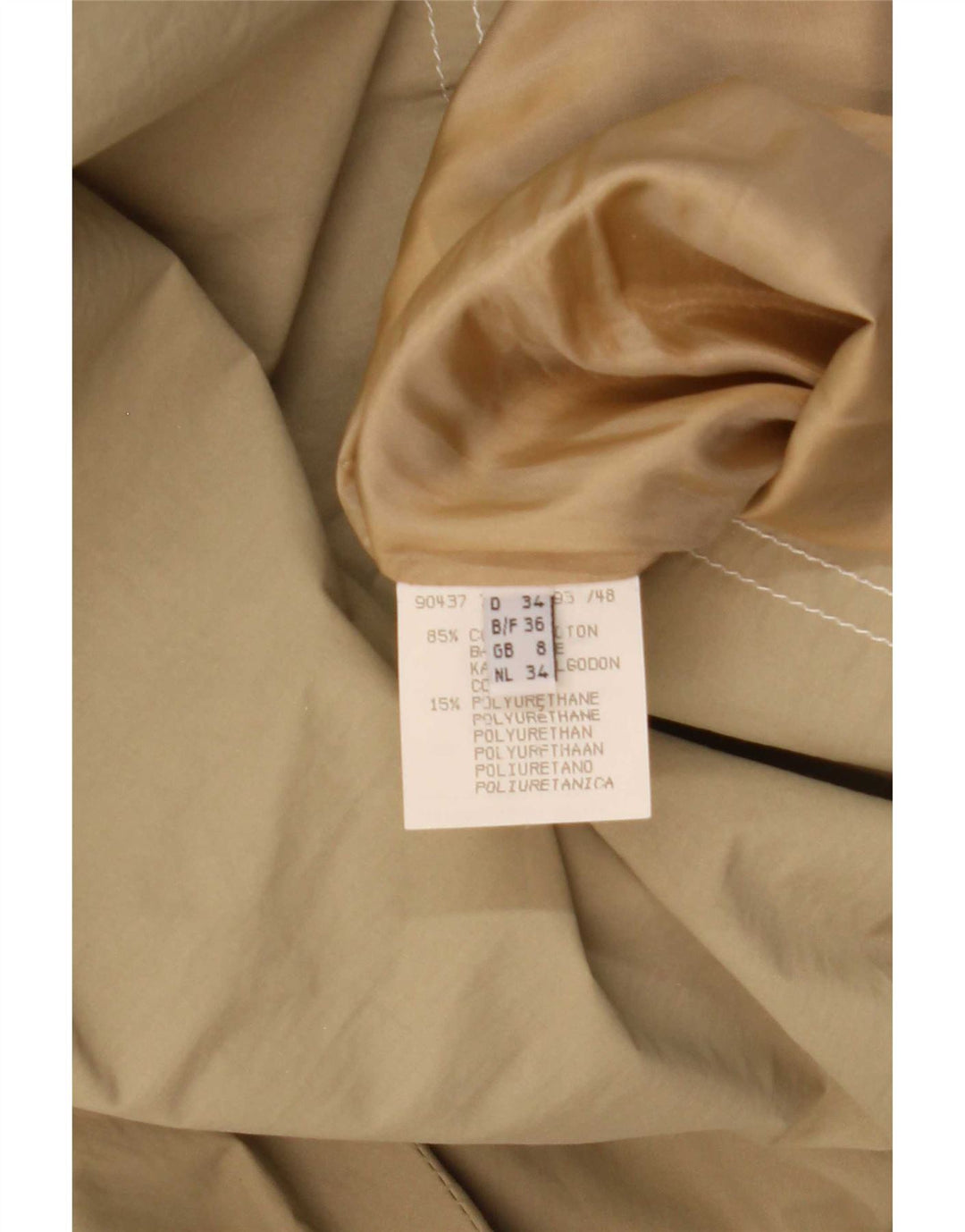 Vintage hættejakke til kvinder oversize parkajakke UK 8 Lille beige bomuld