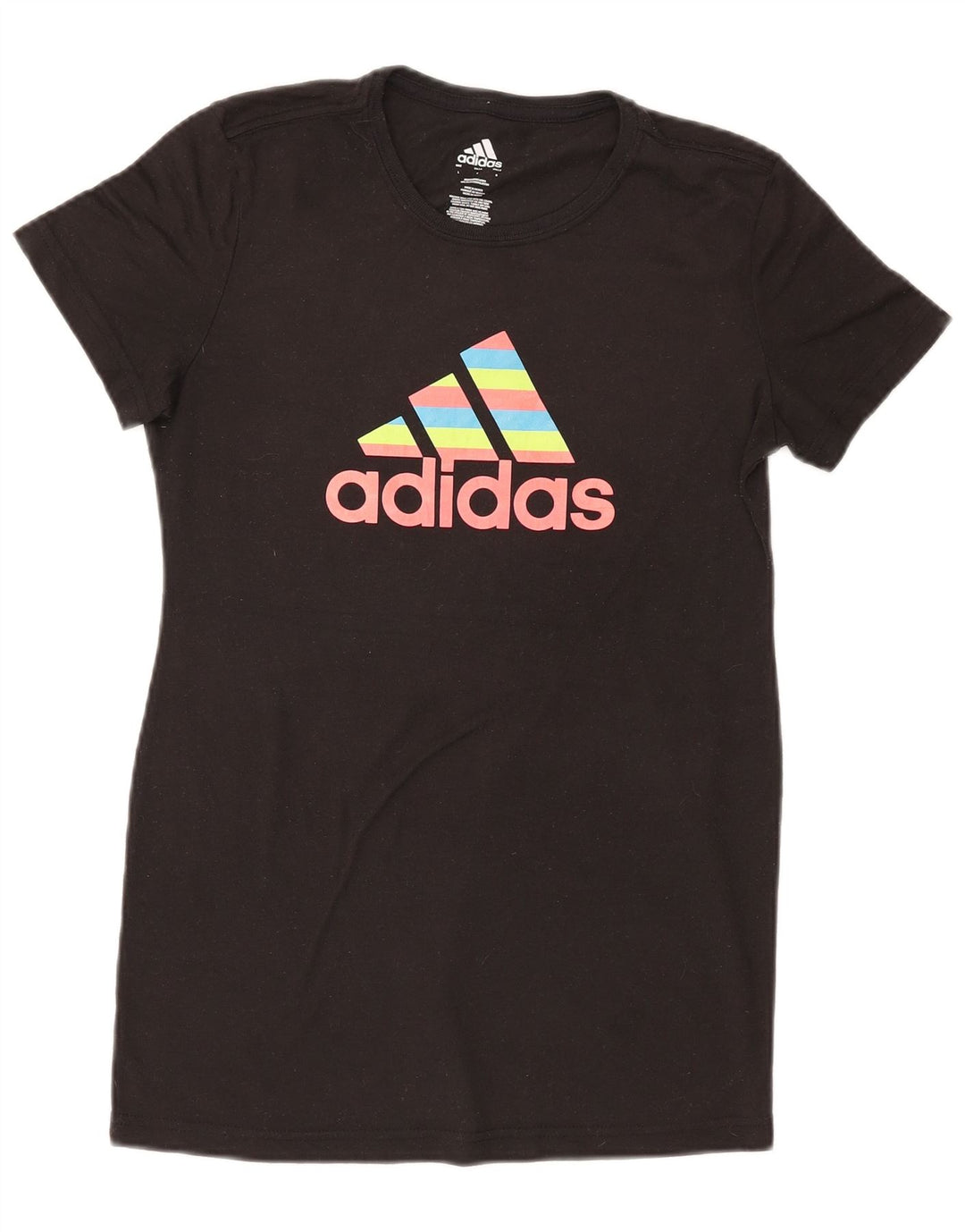 ADIDAS Grafisk T-shirt top til kvinder DK 14 Stor sort polyester