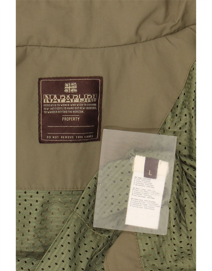 Napapijri Dame Regnjakke UK 16 Stor Khaki Nylon