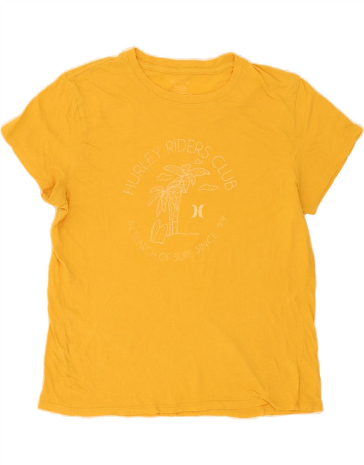 HURLEY Boys Graphic T-Shirt Top 10-11 Years Medium Yellow Cotton Vintage Hurley and Second-Hand Hurley from Messina Hembry 