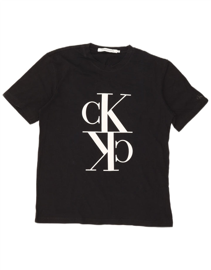 Calvin Klein Jeans Herre grafisk T-shirt Top Medium Sort