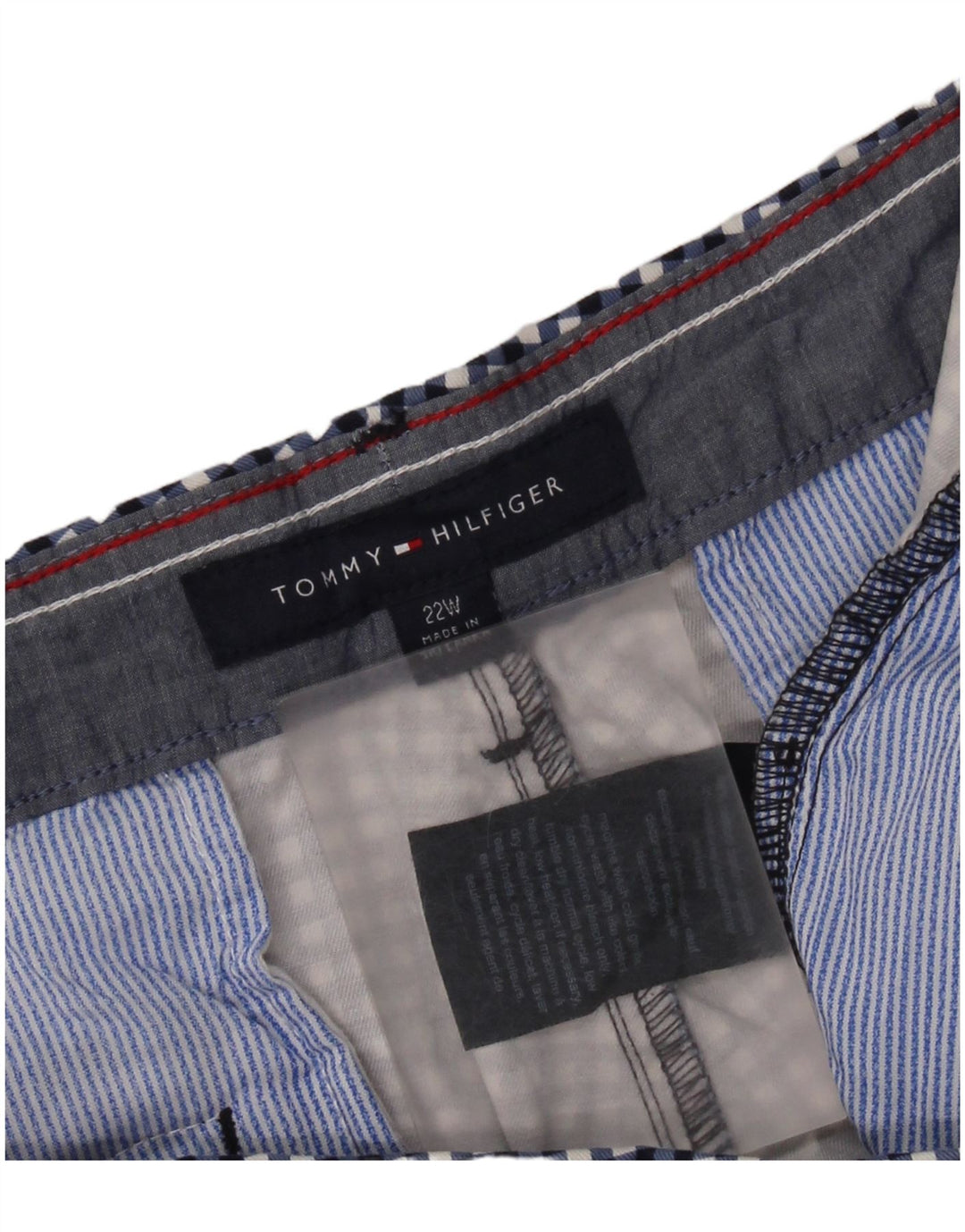 TOMMY HILFIGER Herre cropped bukser US 22 3XL W46 L27 Navy Blue Gingham