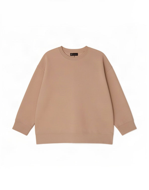 Zara Sweatshirt med 3/4 ærmer til kvinder UK 14 Medium Beige