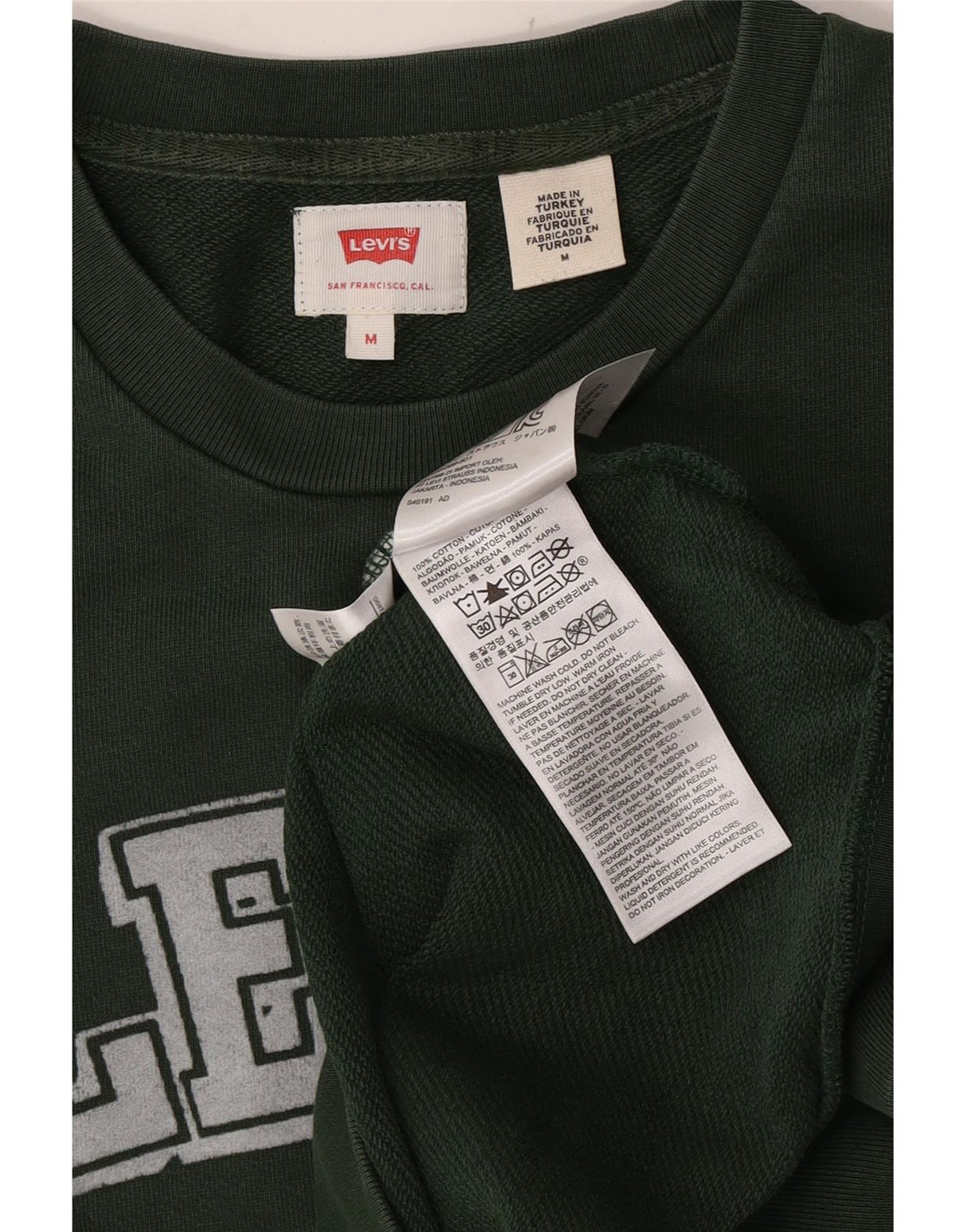 Levi's Herre grafisk sweatshirt Jumper Medium Grøn Bomuld