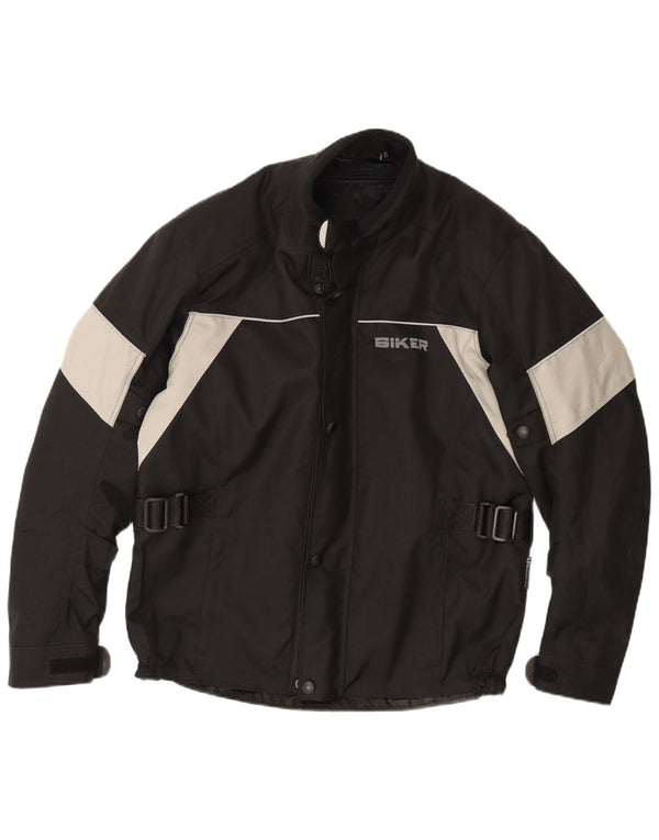 Biker Herre Biker Racer Jakke Str. 50 Medium Sort Colourblock Polyester