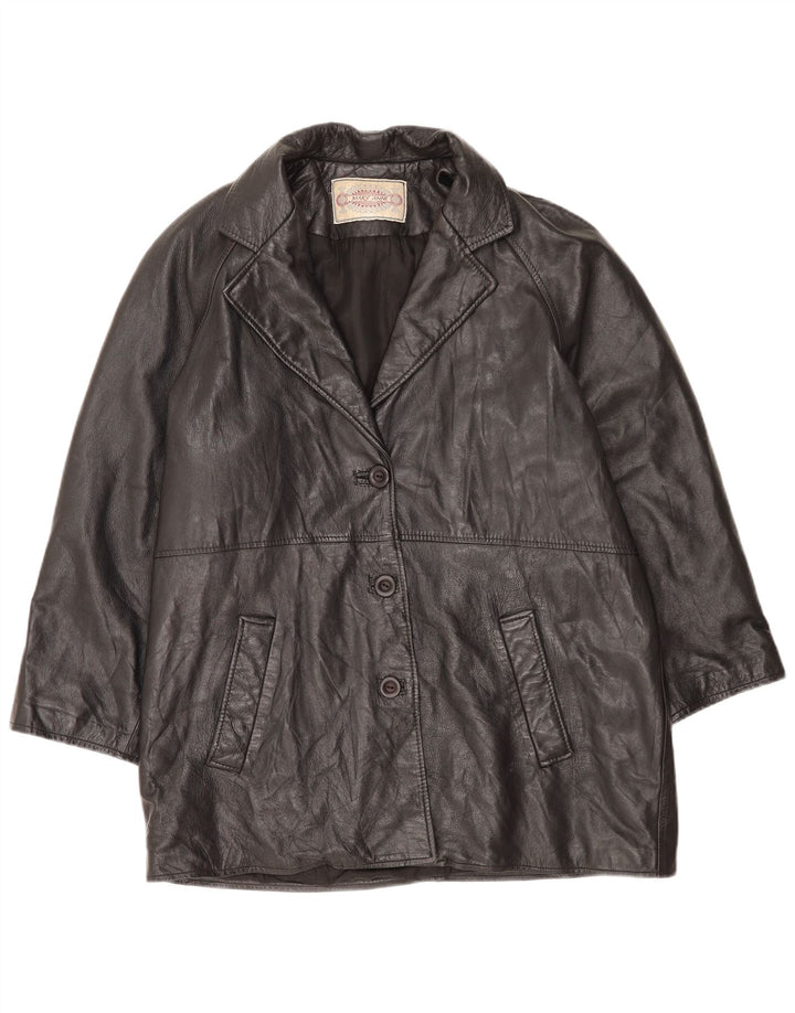 Mary Anne Dame Læderjakke UK 18 XL Sort
