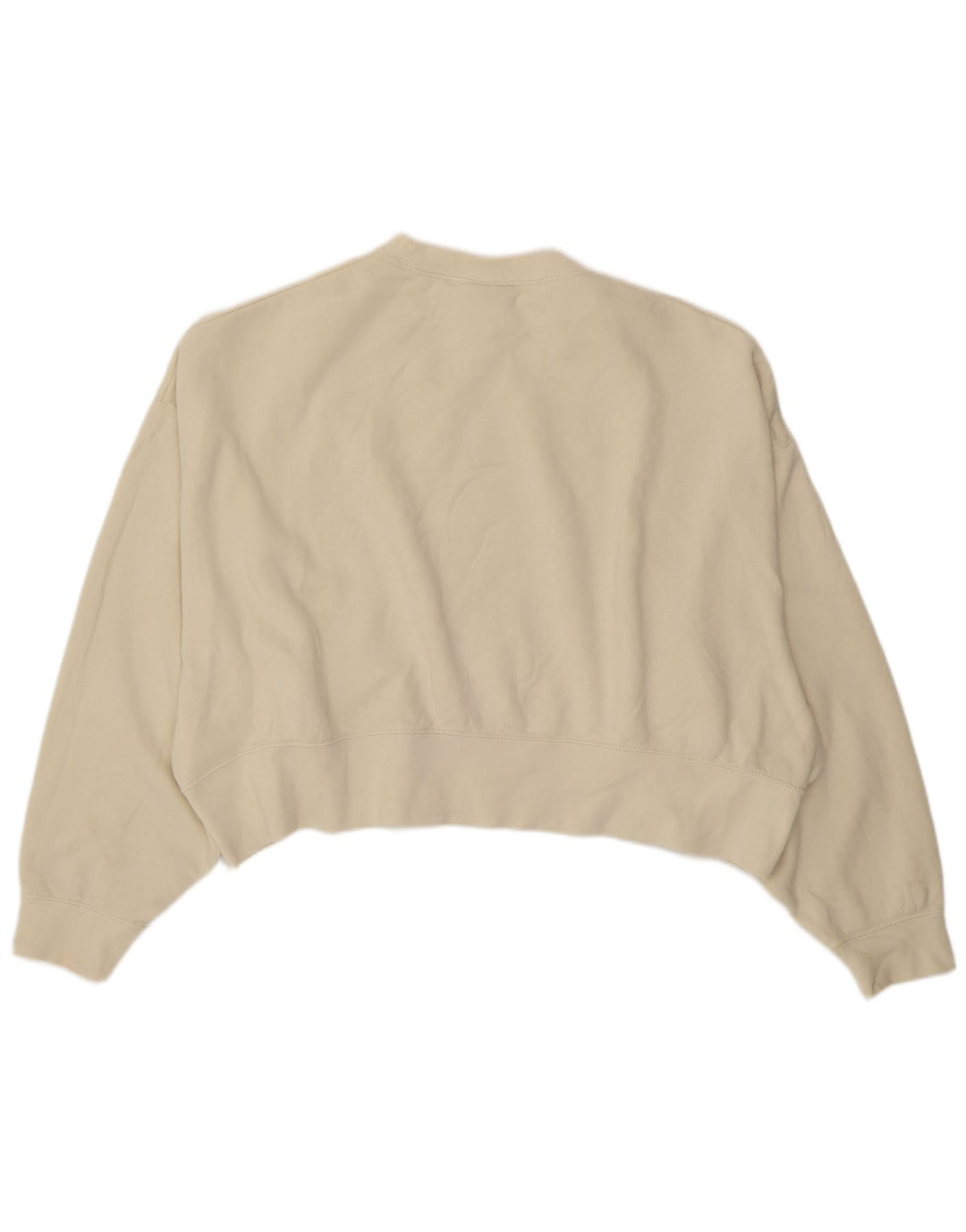 Nike Womens Crop Oversized Sweatshirt Jumper UK 14 Medium Off White Bomuld