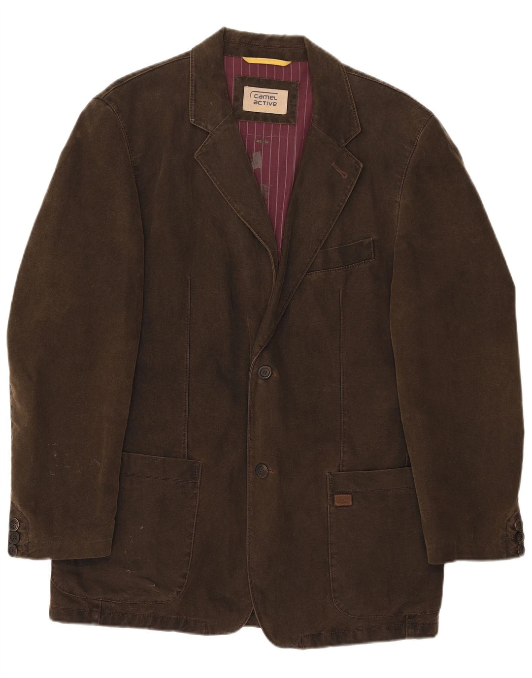 Camel Active Herre 2 Button Blazer Jacket IT 50 Stor Brun Bomuld