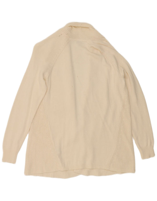 L.L.Bean Dame Open Cardigan Sweater UK 18 XL Off White Bomuld