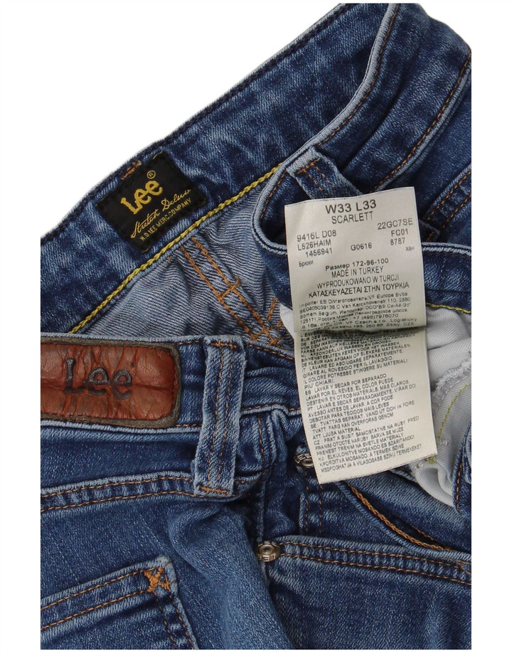 LEE Dame Scarlett Skinny Jeans W33 L30 Blå Bomuld
