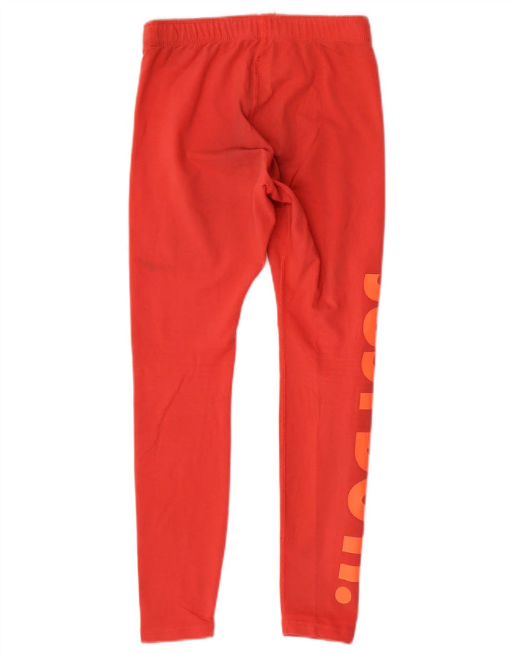 Nike Dame Grafiske Leggings UK 14 Medium Rød Bomuld