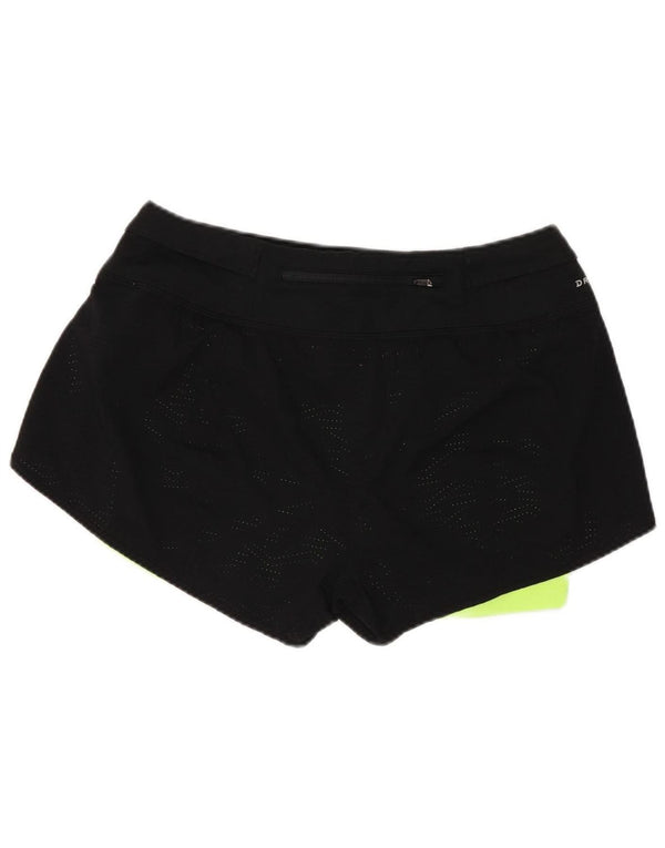 Nike Dame Dri Fit Sport Shorts UK 10 Small Black Colourblock