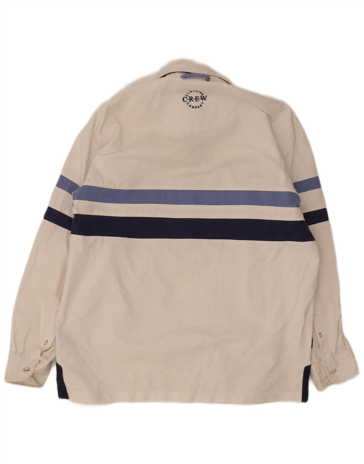 Crew Clothing Herre Pullover Shirt Stor hvid stribet bomuld