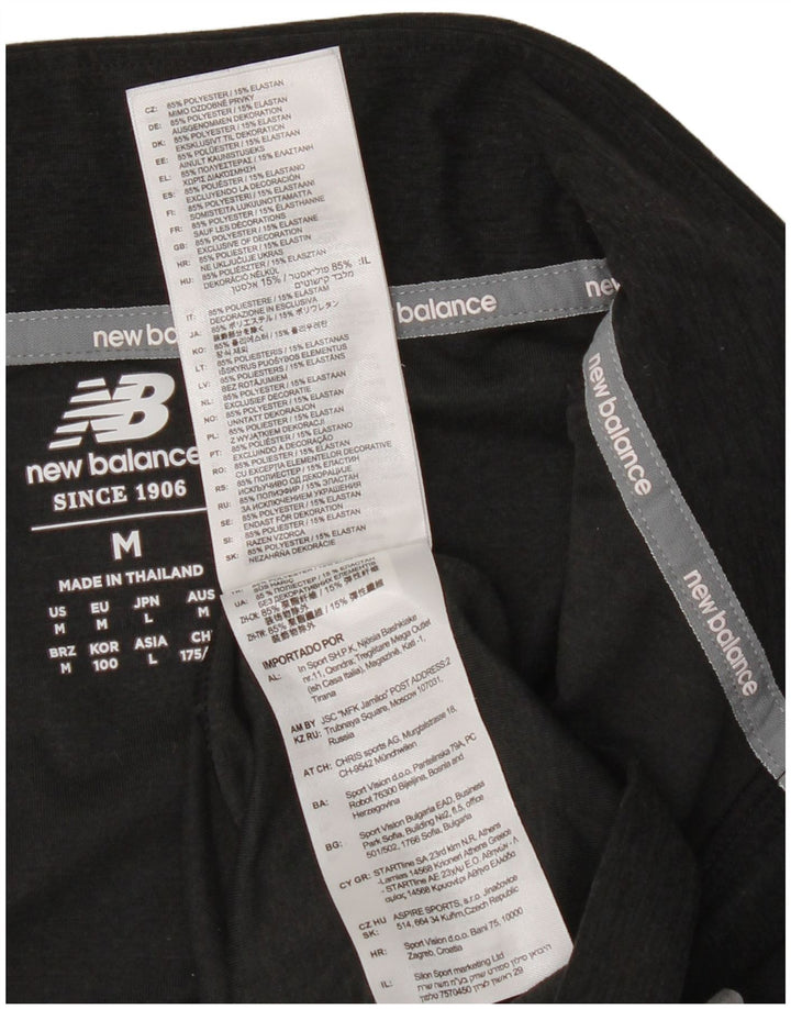 New Balance Herre Zip Neck Pullover Træningsdragt Top Medium Sort Flecked