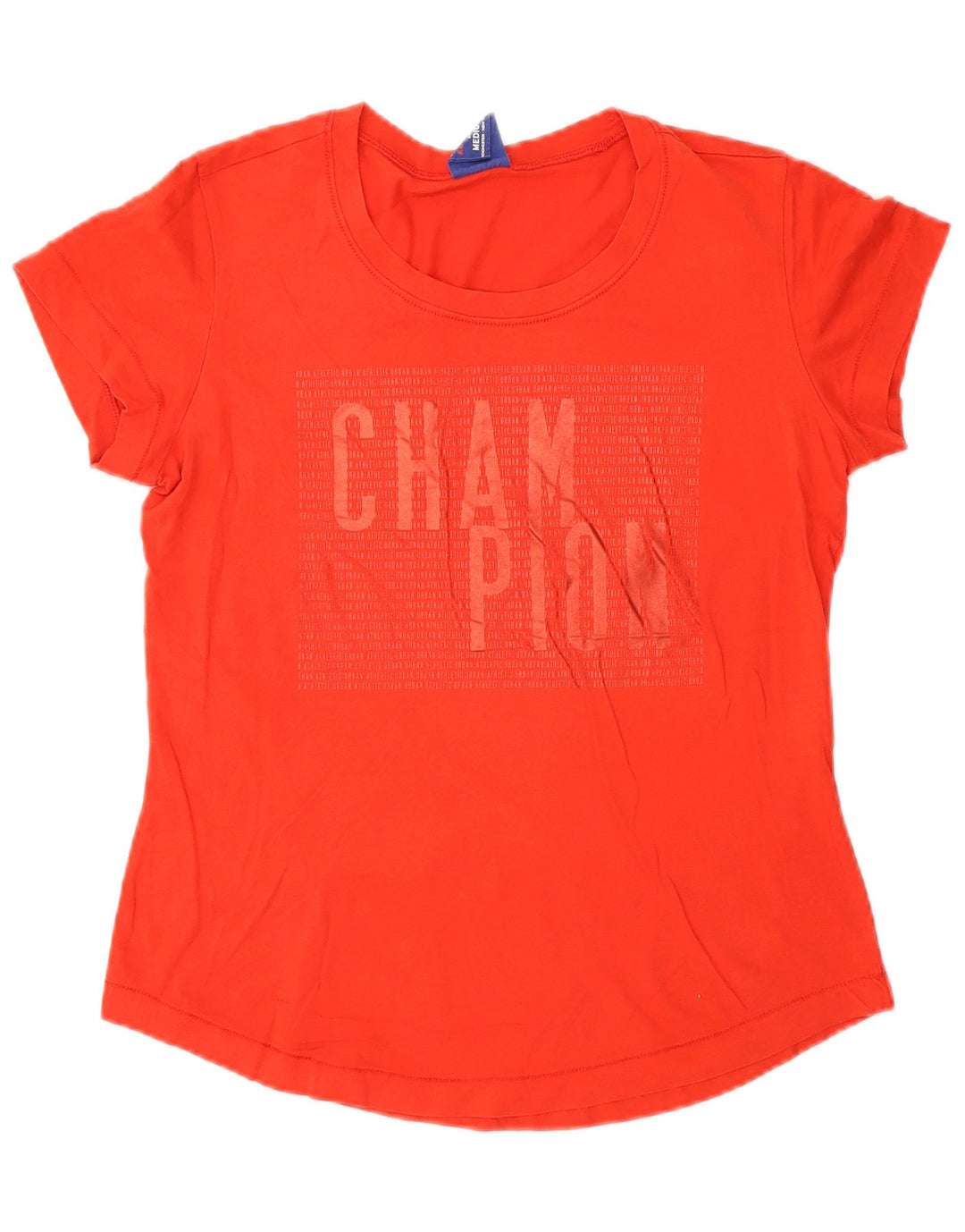 Champion Dame Grafisk T-Shirt Top UK 14 Medium Rød