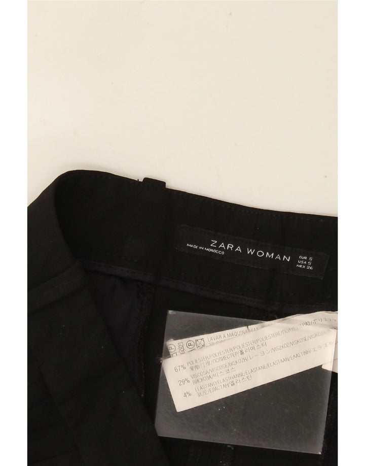ZARA lige chinosbukser til kvinder Small W26 L26 sort polyester