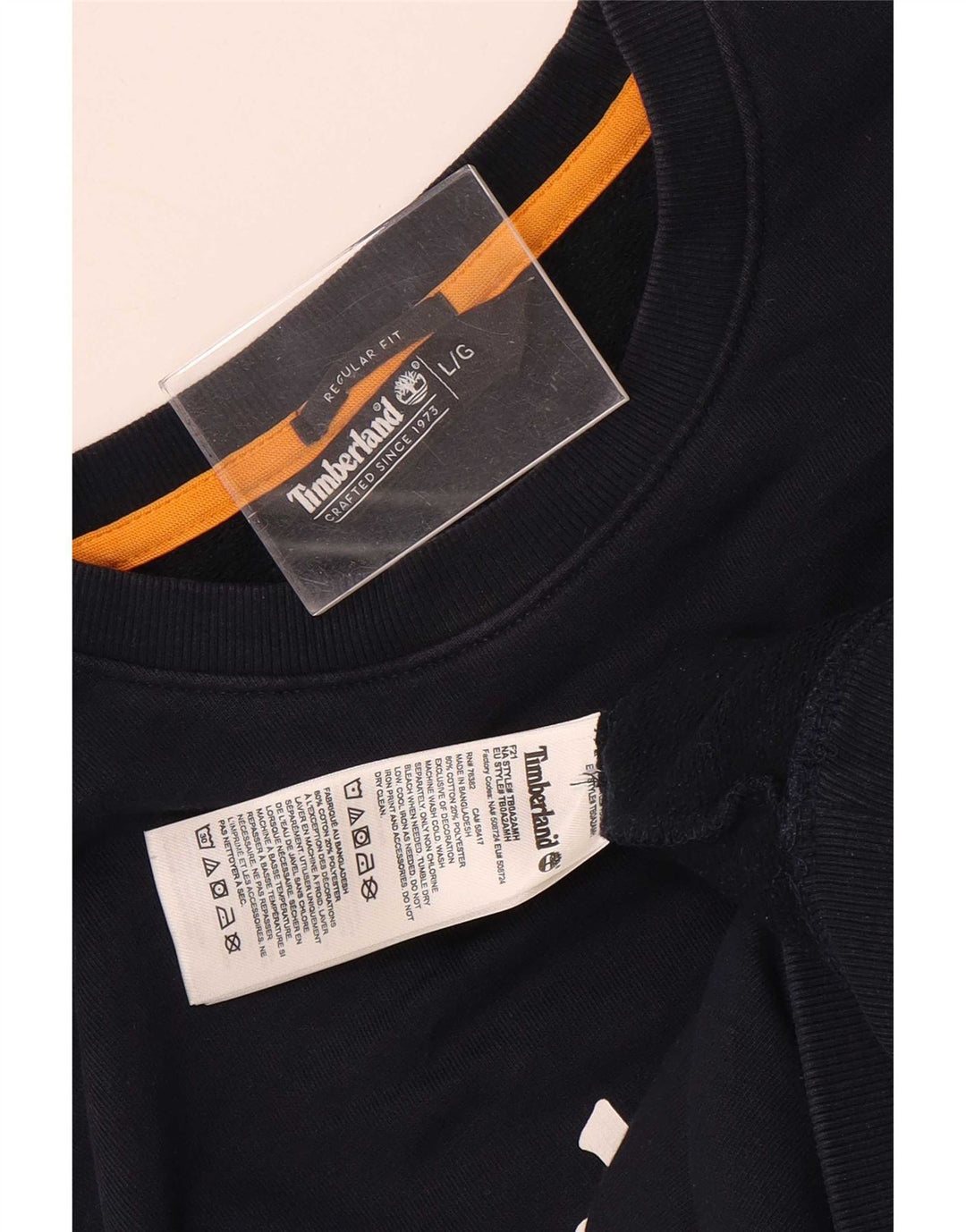 Timberland Herre grafisk Regular Fit Sweatshirt Jumper Large Navy Blue