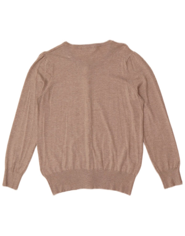 Marks & Spencer Dame Cardigan Sweater UK 16 Stor Beige Viscose