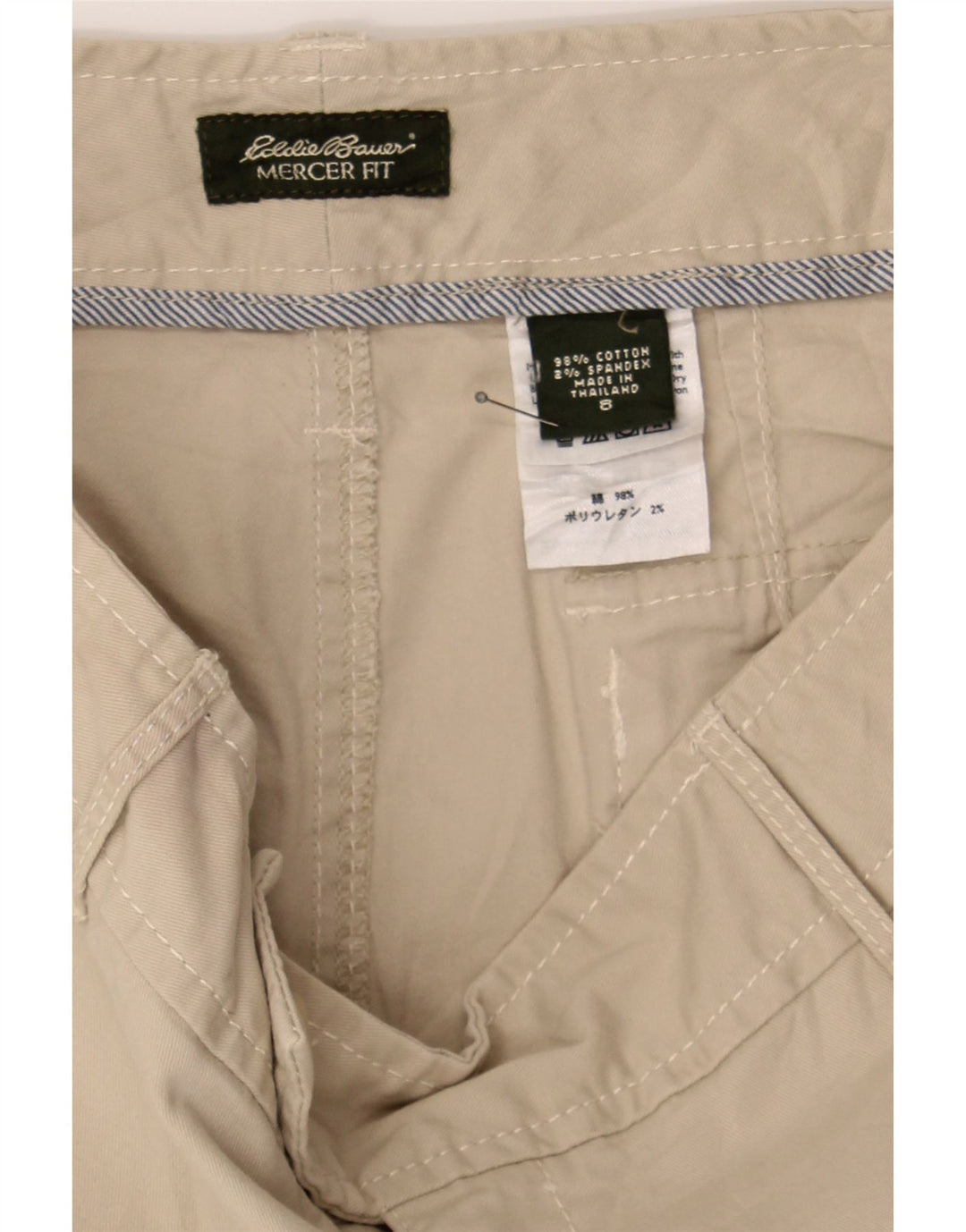 EDDIE BAUER Womens Mercer Fit Chino Shorts US 8 Medium W30 Grey Cotton Vintage Eddie Bauer and Second-Hand Eddie Bauer from Messina Hembry 