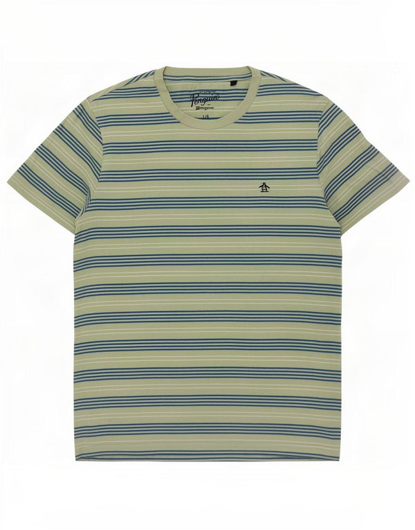 Penguin Herre T-Shirt Top Stor Grøn Stribet