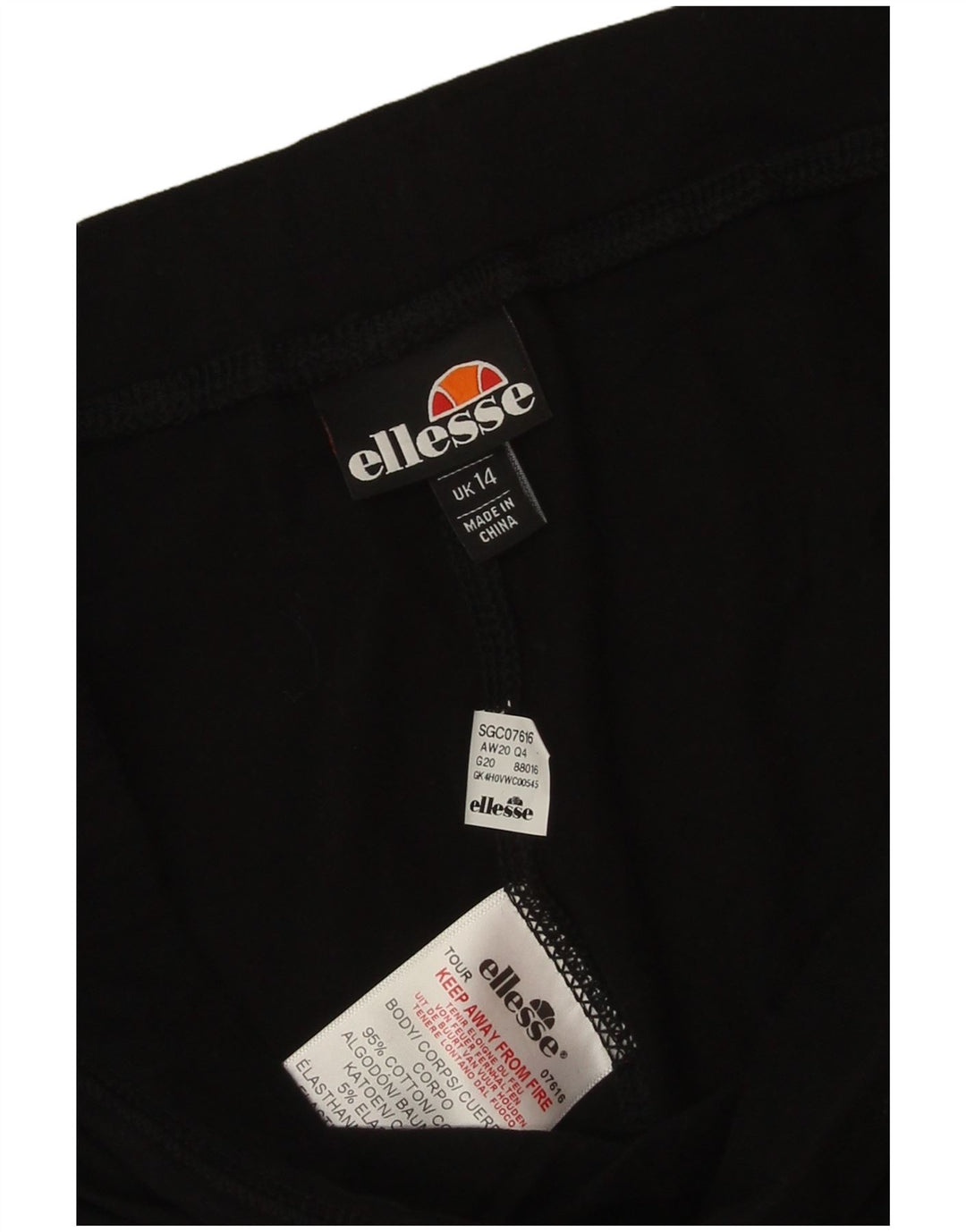 Ellesse kvinders grafiske sportsshorts UK 14 medium sort bomuld