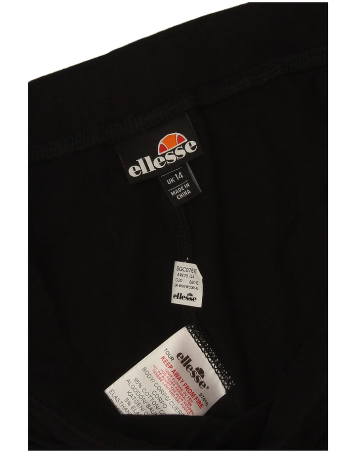 Ellesse kvinders grafiske sportsshorts UK 14 medium sort bomuld