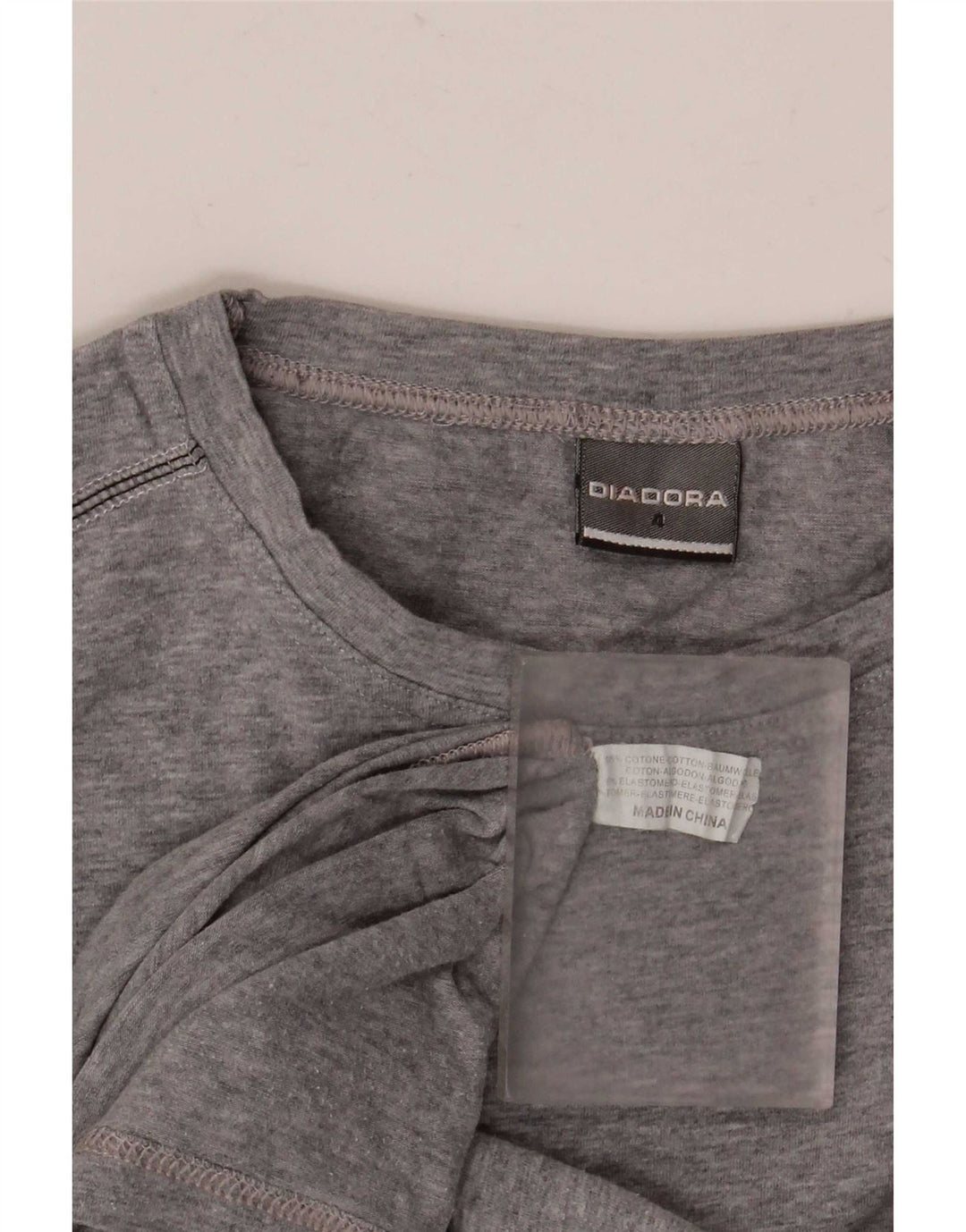 Diadora Herre T-Shirt Top Medium Grey Flecked Bomuld